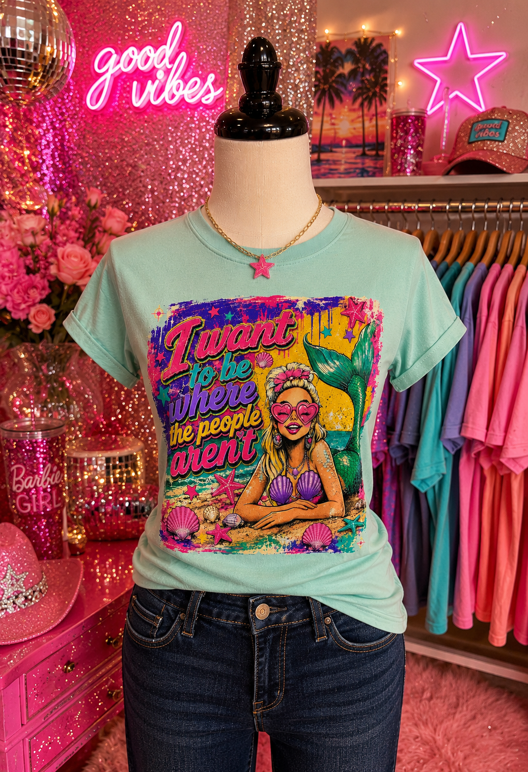 I Want to Be Where the People Aren’t Mermaid Graphic Tee