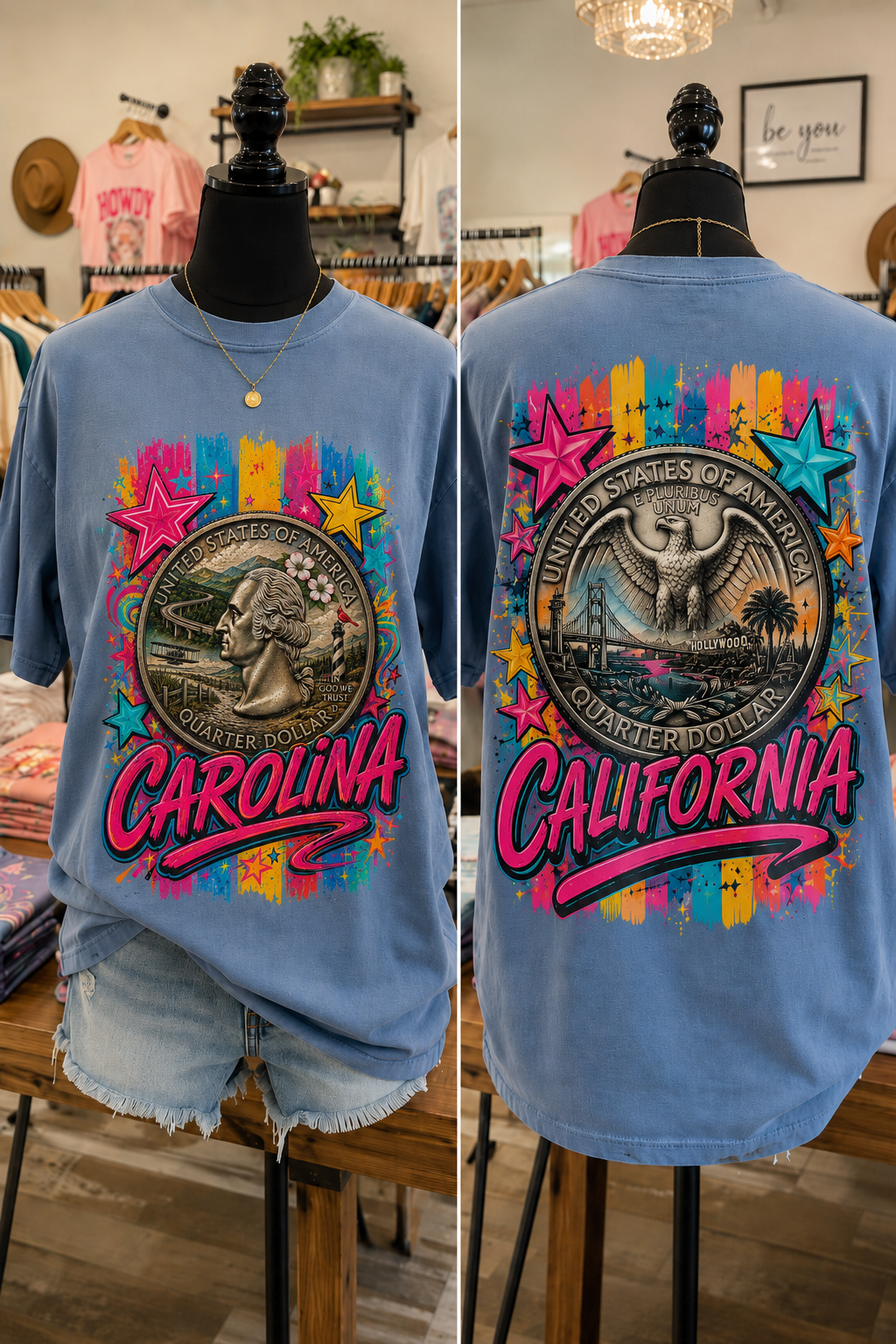 Heads Carolina, Tails California Tee