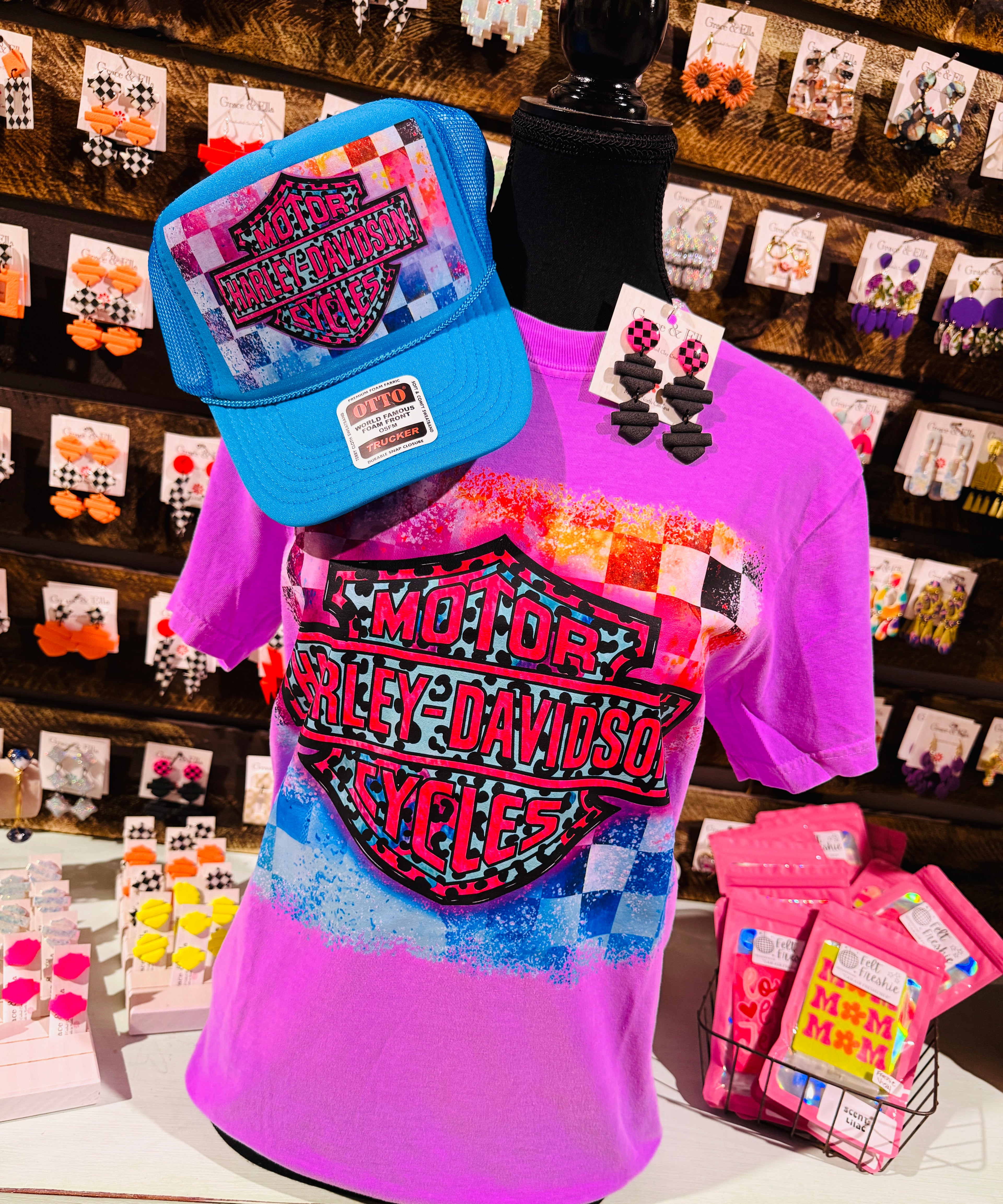 Electric Checker Leopard Biker Tee