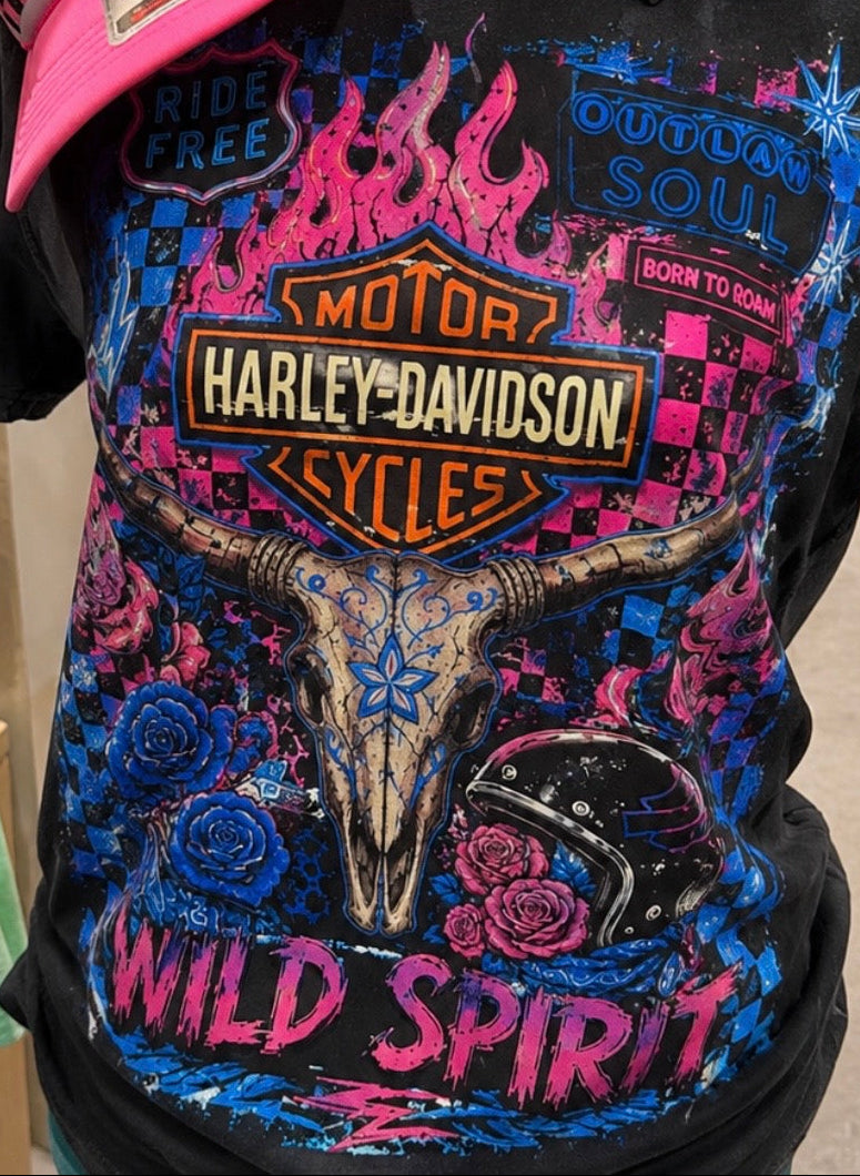 Distressed Wild Spirit Biker Tee