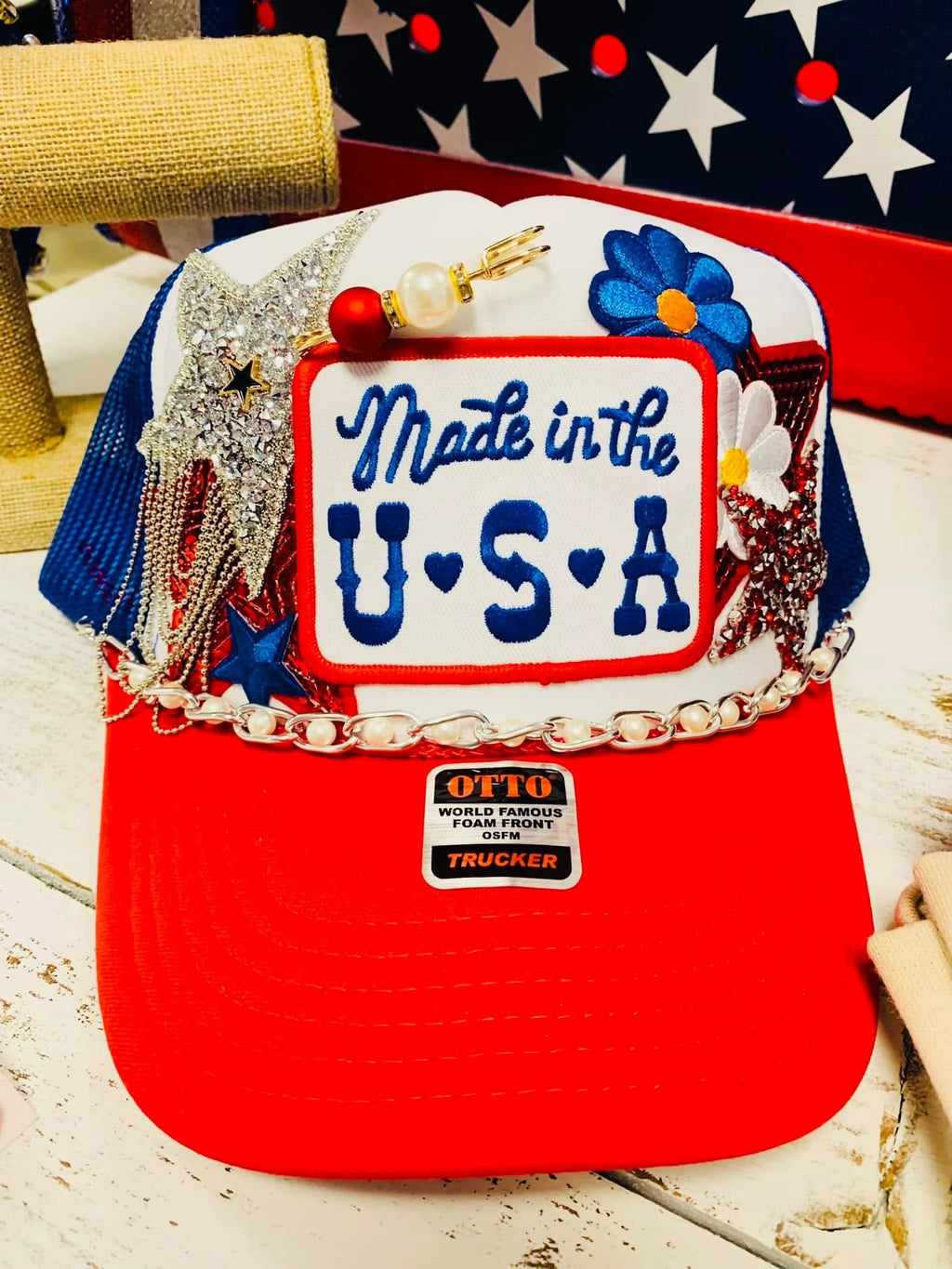 Made in the U.S.A Patriotic Trucker Hat