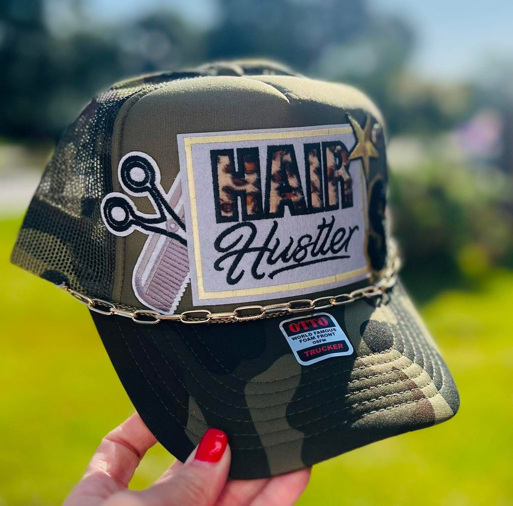 Hair Hustler Custom Initial Trucker Hat