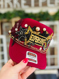 Burgundy “Expensive” Custom Initial Trucker Hat