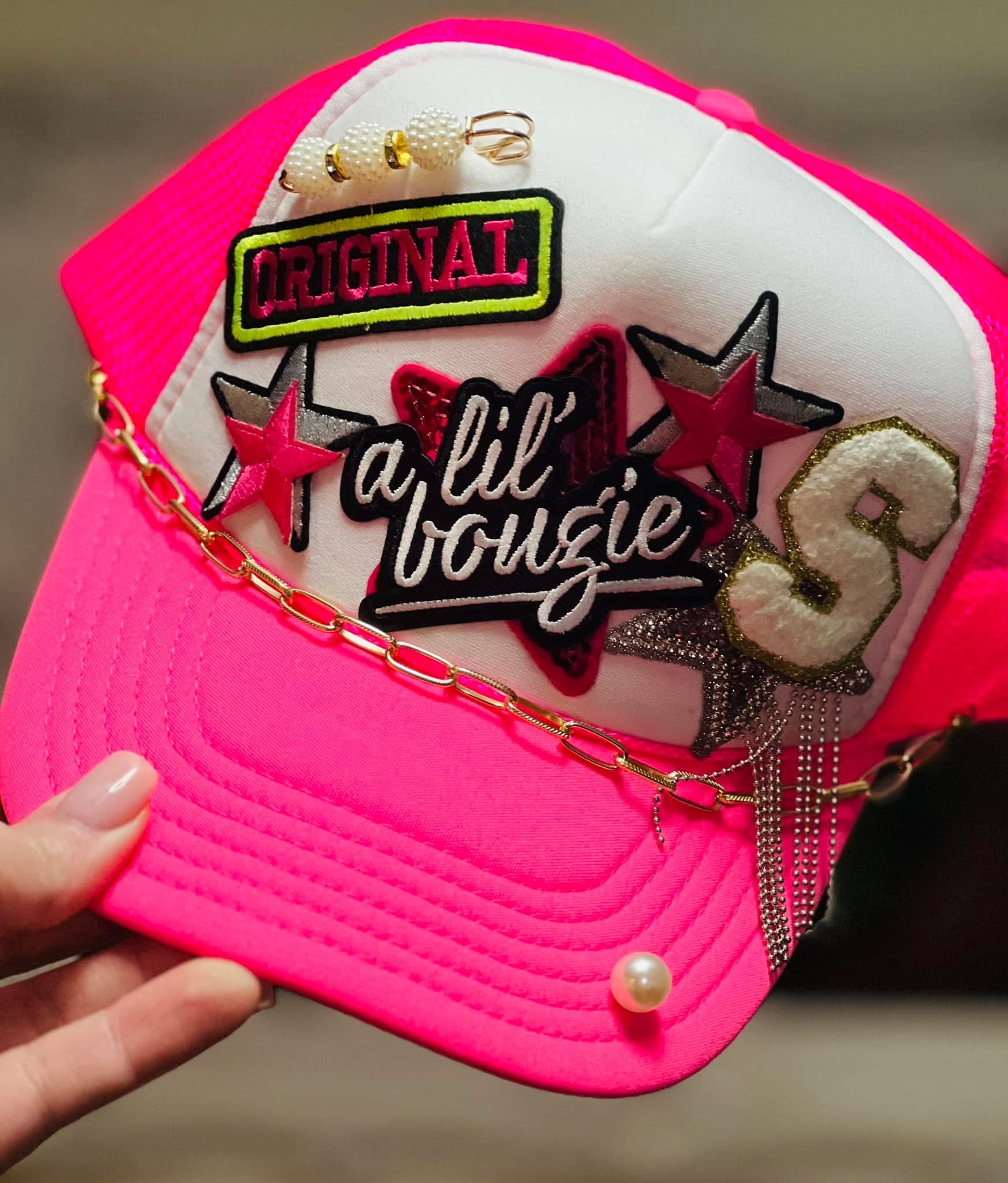 Hot Pink Bougie Custom Initial Trucker Hat